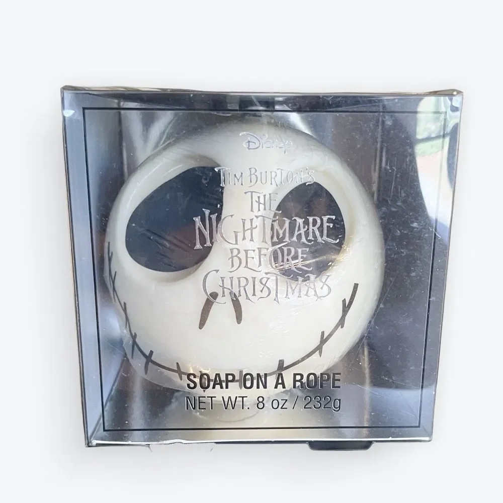 Disney‎ Soap On A Rope White Jack Skellington Nightmare Before Christmas NIB 8oz